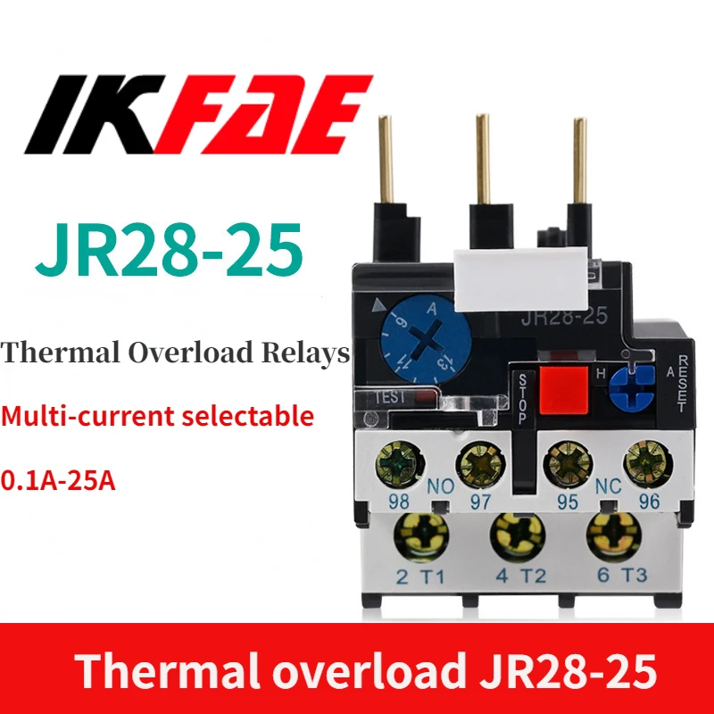 JR28-25 Thermal Overload Relay Adjustable Relaying With Over Current Protection Used For AC Contractor CJX2-12/18 Series