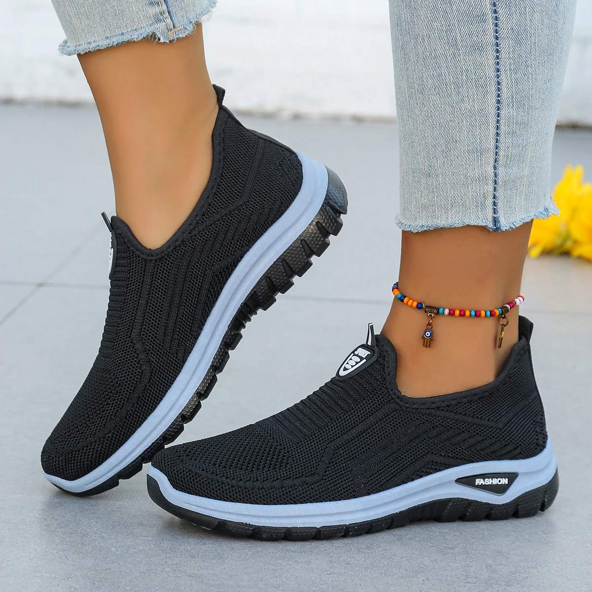 Women's Summer New Breathable Slip-On Shoes Soft Bottom Lightweight Comfortable PVC Material Casual Shoes Easy to Wear image 4