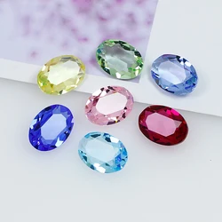 Gemas ovaladas transparentes con parte trasera puntiaguda, K9 diamantes de imitación de cristal, piedras preciosas sueltas, diamantes para decoración de joyas DIY