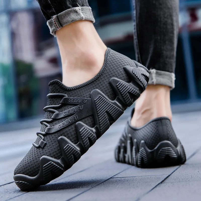 Fashion Rain Boots Men's Short Tube Shoes Waterproof Non-slip Rain Boots Low Help Wear-resistant Kitchen Work Flat Rubber Shoes - Image 2