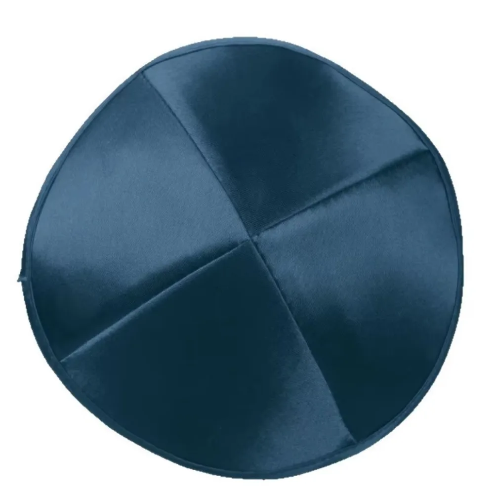 Durable Solid Color Kippah Cap Round Dome Satin Fabric Yarmulke Lightweight Smooth Surface Skull Cap Daily Wear