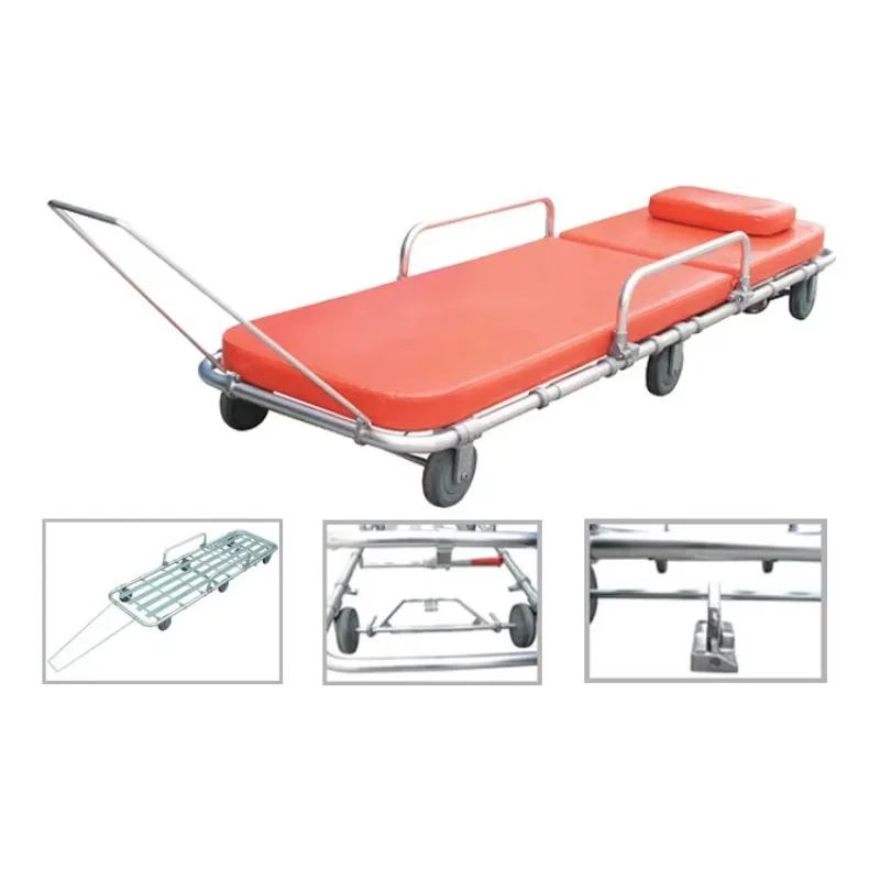 

Adjustable Foldable Ambulance Stretcher Trolley with Safety Belt 159KG Load Capacity 37KG Lightweight for Emergency Rescue