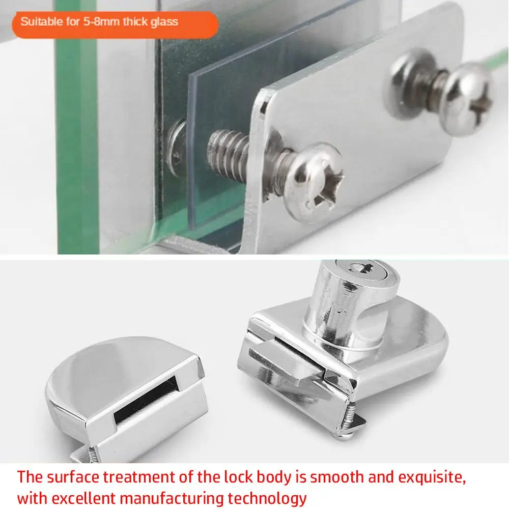 with Key Zinc Alloy Hardware Accessories Mall Display Window Lock Glass Cabinet Lock Cabinet Door Locks