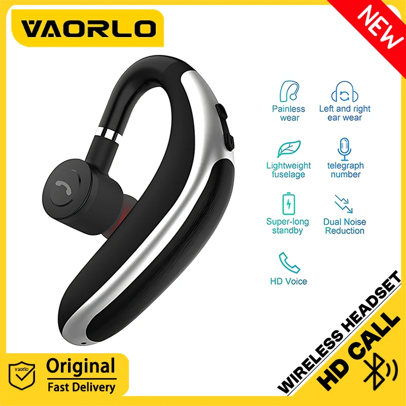 K20 Wireless Bluetooth Headset With HD Mic Earphone 180° Rotatio Left/Right Ear Universal For Business Sport Music Driver Car