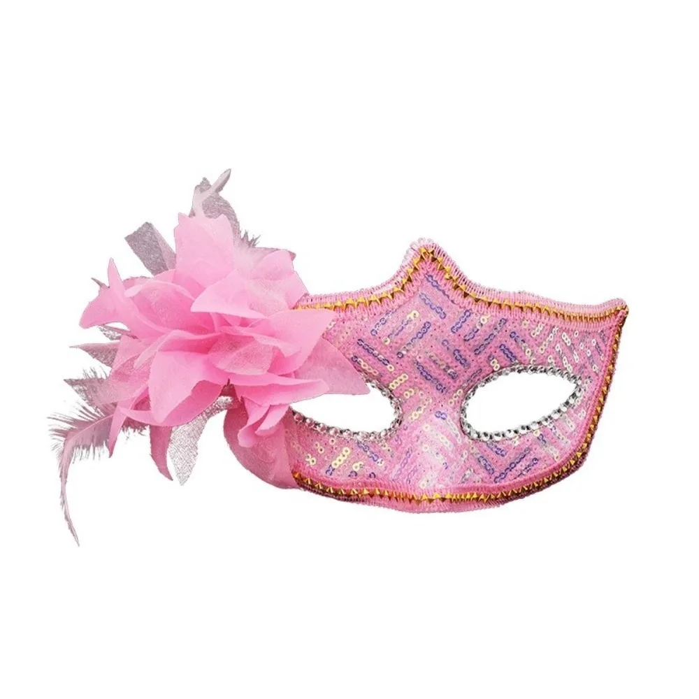 

Sequin Halloween Party Mask Plastic Feather Flower Mask Cosplay Prop Halloween Dressing Half Face Cover Dance Performance