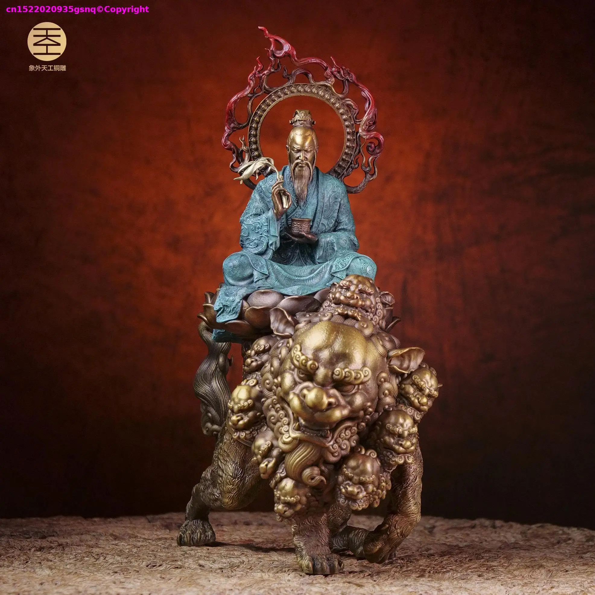 TOP Lucky bronze sculpture Savior of the Suffering Celestial Lord living room Company office bar club home Decorative ornament