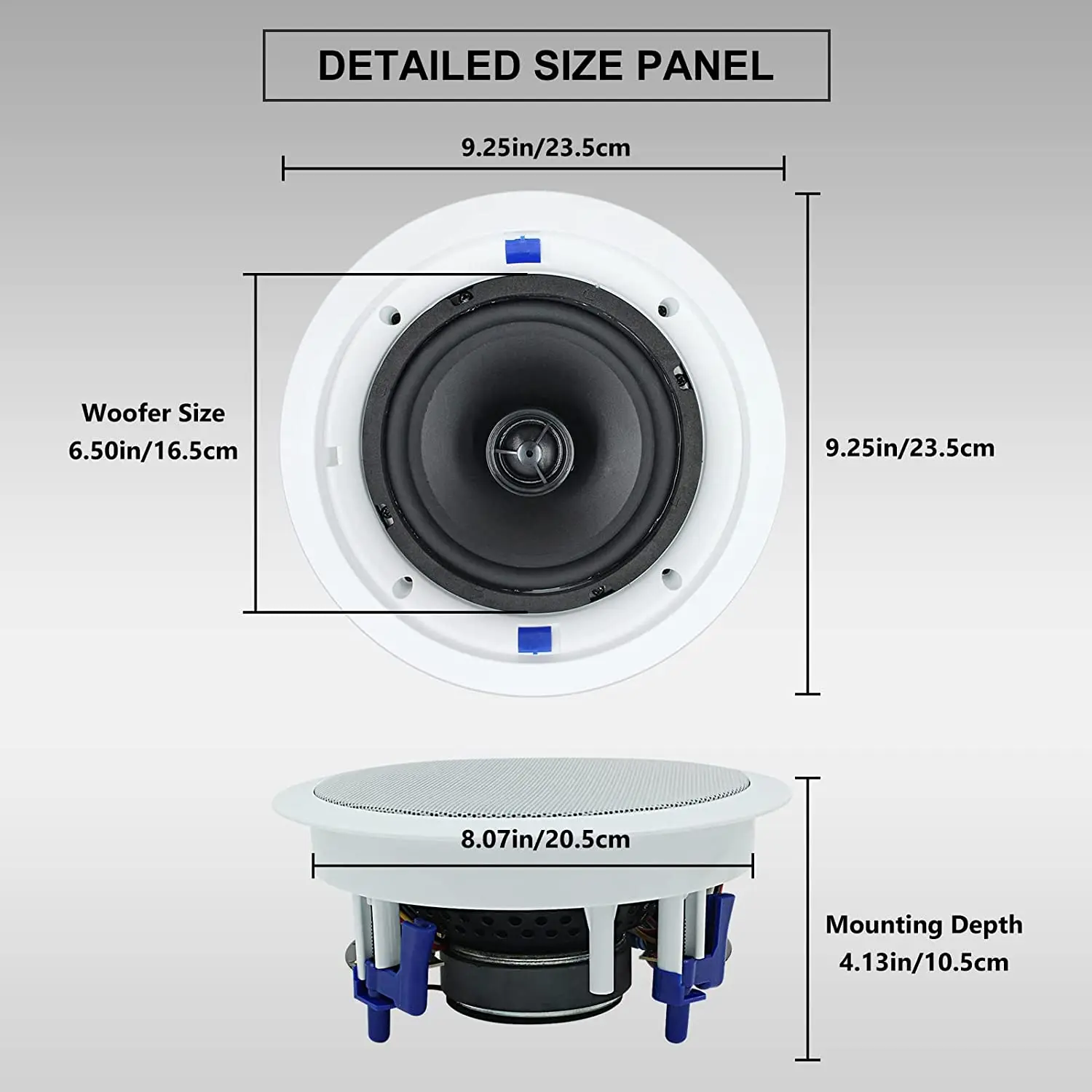 Herdio Altoparlanti da soffitto da 6,5 pollici 640 Watt Montaggio a incasso a 2 vie passivo Perfetto per ufficio Cucina Soggiorno Bagno 4