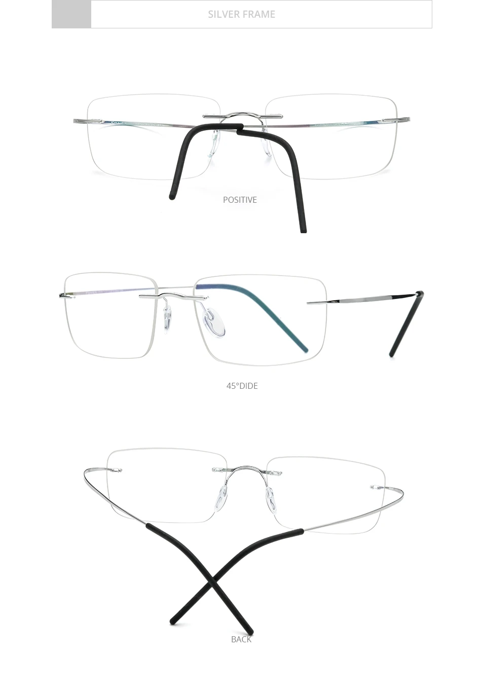 FONEX Randlose Titanbrille für Herren, Markendesign, rahmenlose Brillen für Damen, hochwertige, ultraleichte japanische Brillen 85707 – Detail 12