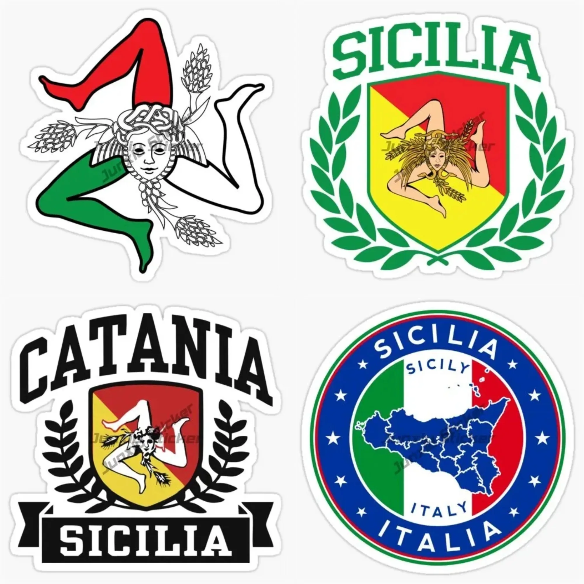 

Italian Sicily Adventure Quote Vinyl Car Sticker Decal For Bumper Rear Window Resistant Scratch Cover Decorative Accessories