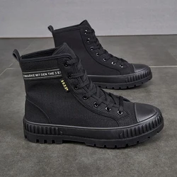 Men's High Cut Boots Hiking Warm Lace Up Outdoor with Fur Male Shoes Winter Size 44 Quality Fashion Retro Designer in Promotion