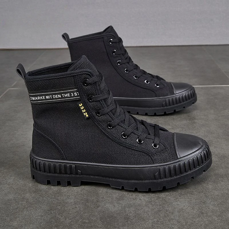 Męskie buty z wysokim stanem Ciepłe sznurowane buty outdoorowe z futrem Buty męskie zimowe Rozmiar 44 Jakość Moda Retro Projektant w promocji