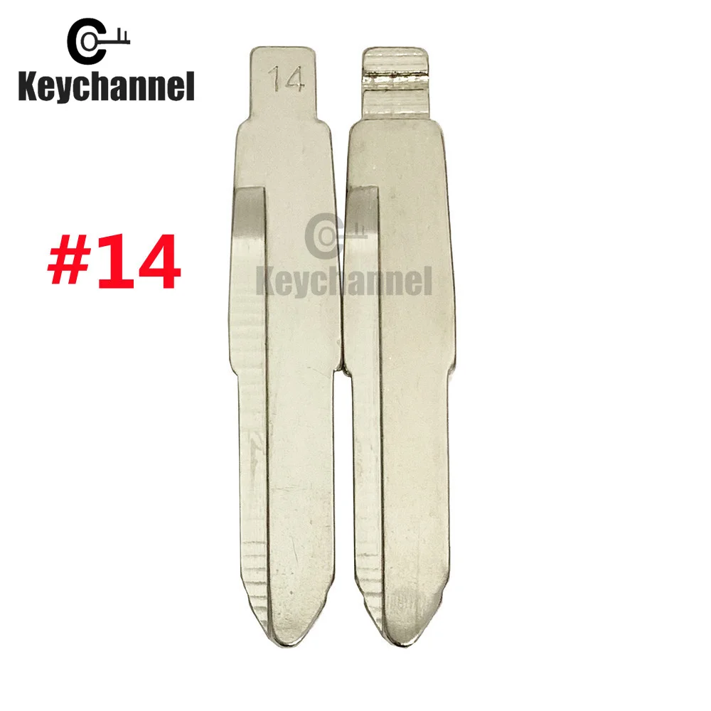 Keychannel 10pcs Universal Metal Car Flip Key #14 KD Key Blade Duplicate Blank for KEYDIY Xhorse KD Remote Blade Locksmith Tool