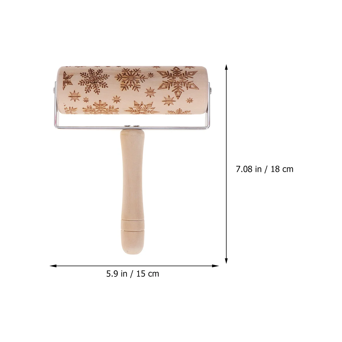 Kerstgravure Sneeuwvlok Houten Deegroller voor Bakken Embossing Fondant Marsepein DIY Koken Ambachtelijke Projecten