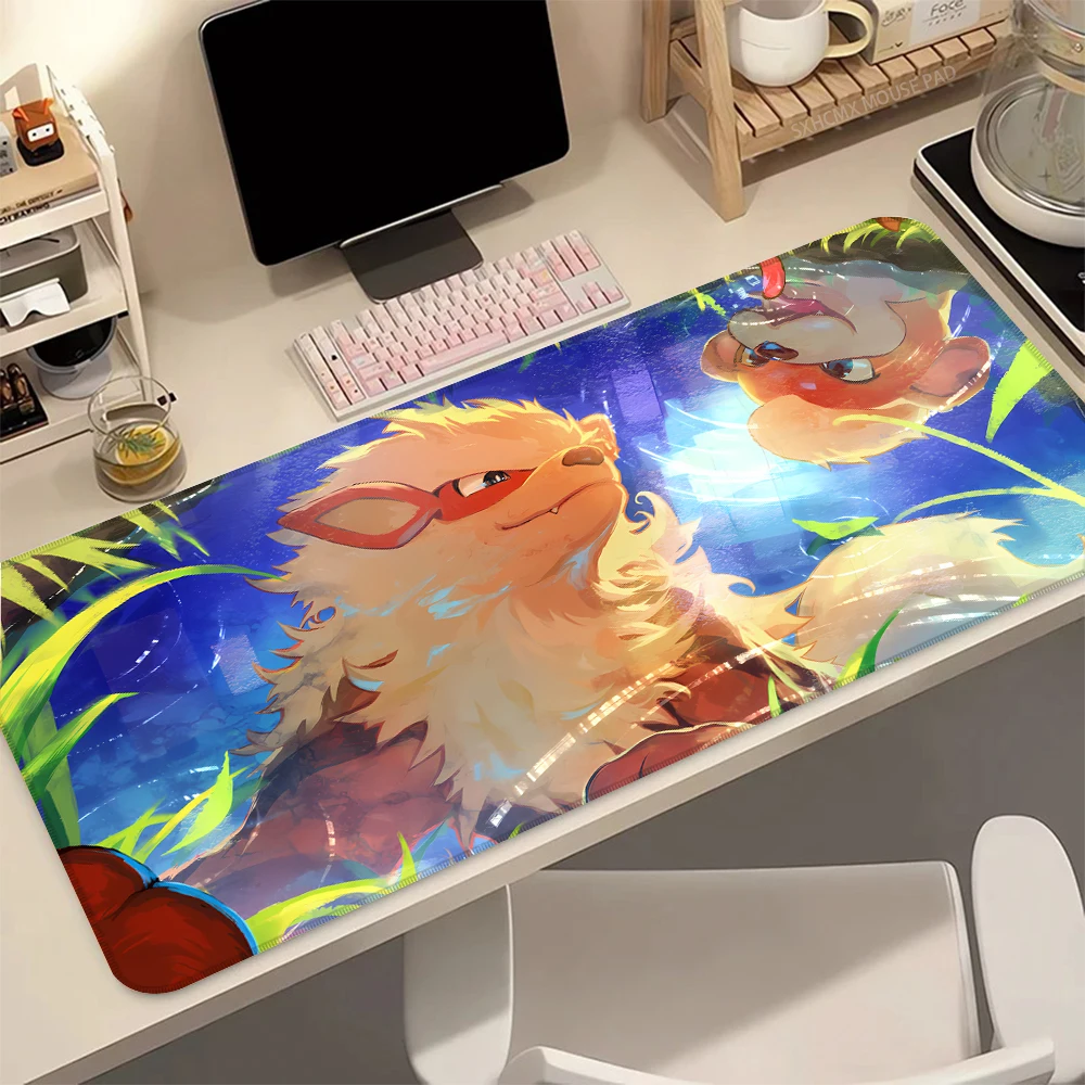 Cute Cartoon Mouse Pad Kawaii Anime P-Pokemon Arcanine Desk Mat Soft Smooth Table Pad for Office Laptop Computer for Desktop view 4