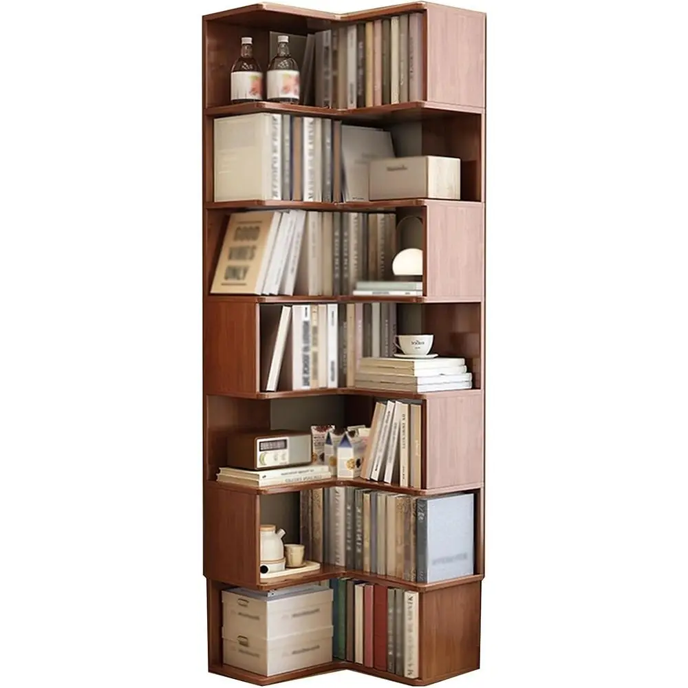 

82.6in L-Shaped Open Unit Shelving for Storage and Plant Display in Bathroom