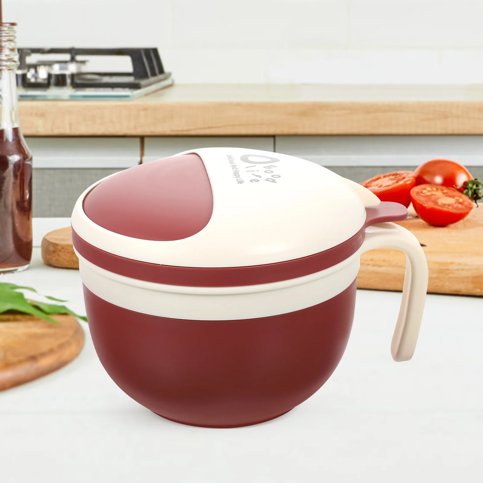 

Stainless Steel Bowl H Design Daily Use Lunch Accessory Compact Food Bento Wear Resistant Kitchen Home Ramen Bowl With Fork