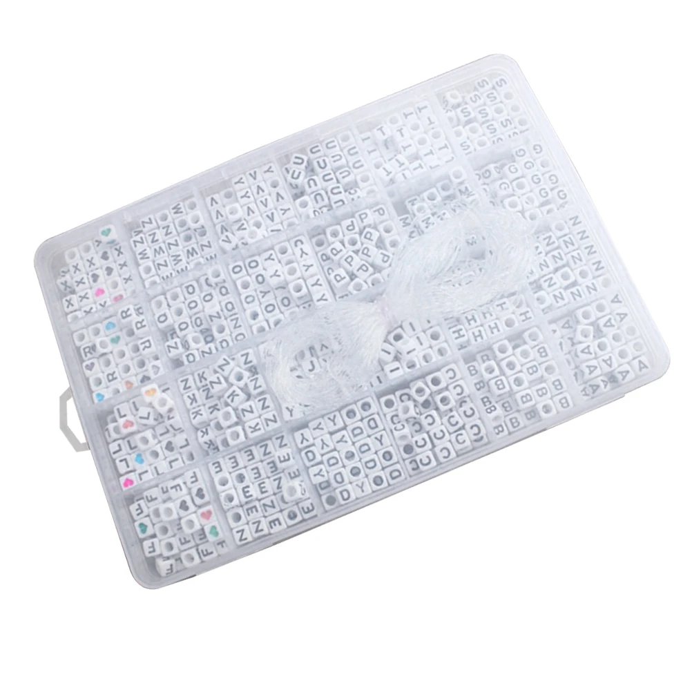 

1200pcs 6Mm Square Acrylic Alphabet Big Hole Cube Letter For Jewelry Making Diy Crafts Bracelets Keychains Party Games Mother'S