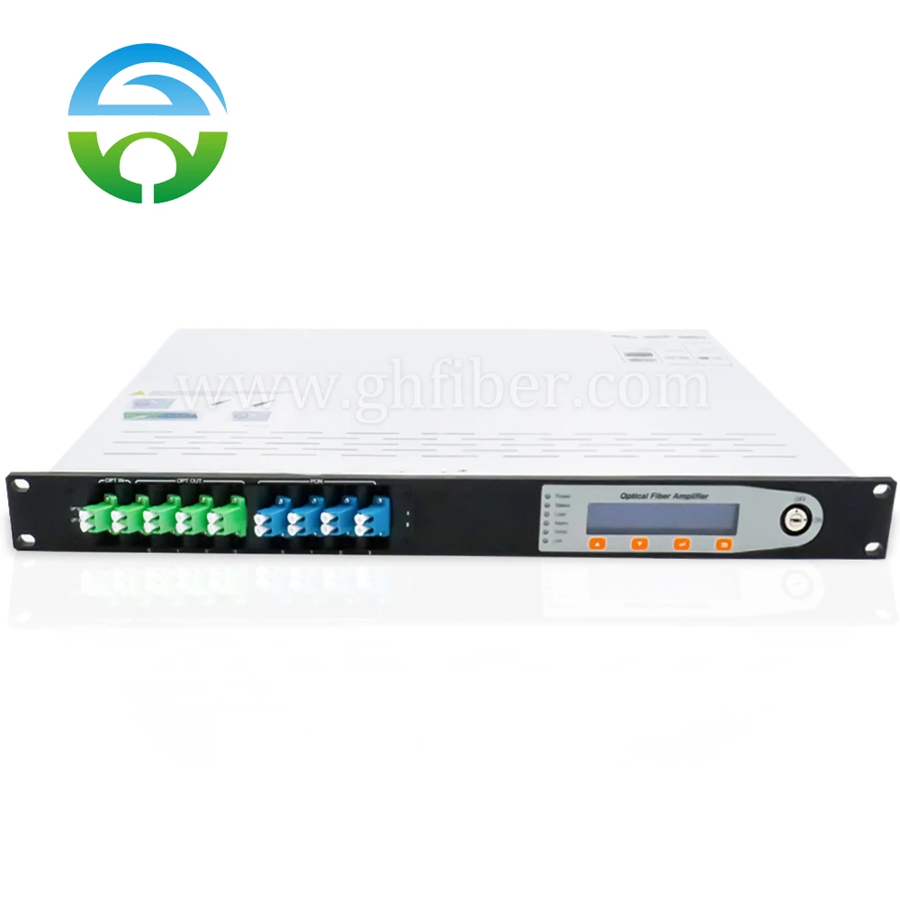 1550nm CATV Optical Amplifer 8x24dBm WDM LC With Switch 2 Input Dual Power Supply