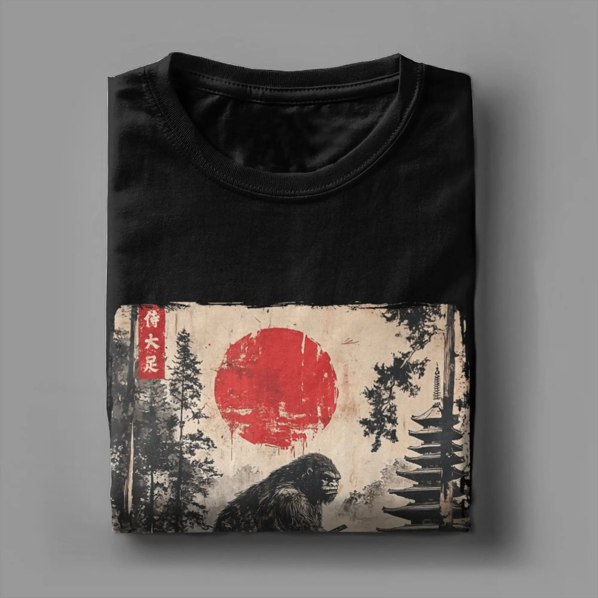 الساموراي بيج فوت اليابانية الجرافيك Ukiyoe تي شيرتات عجيبة للرجال الجدة تي شيرت Crewneck قصيرة الأكمام تي شيرت جديد وصول بلايز