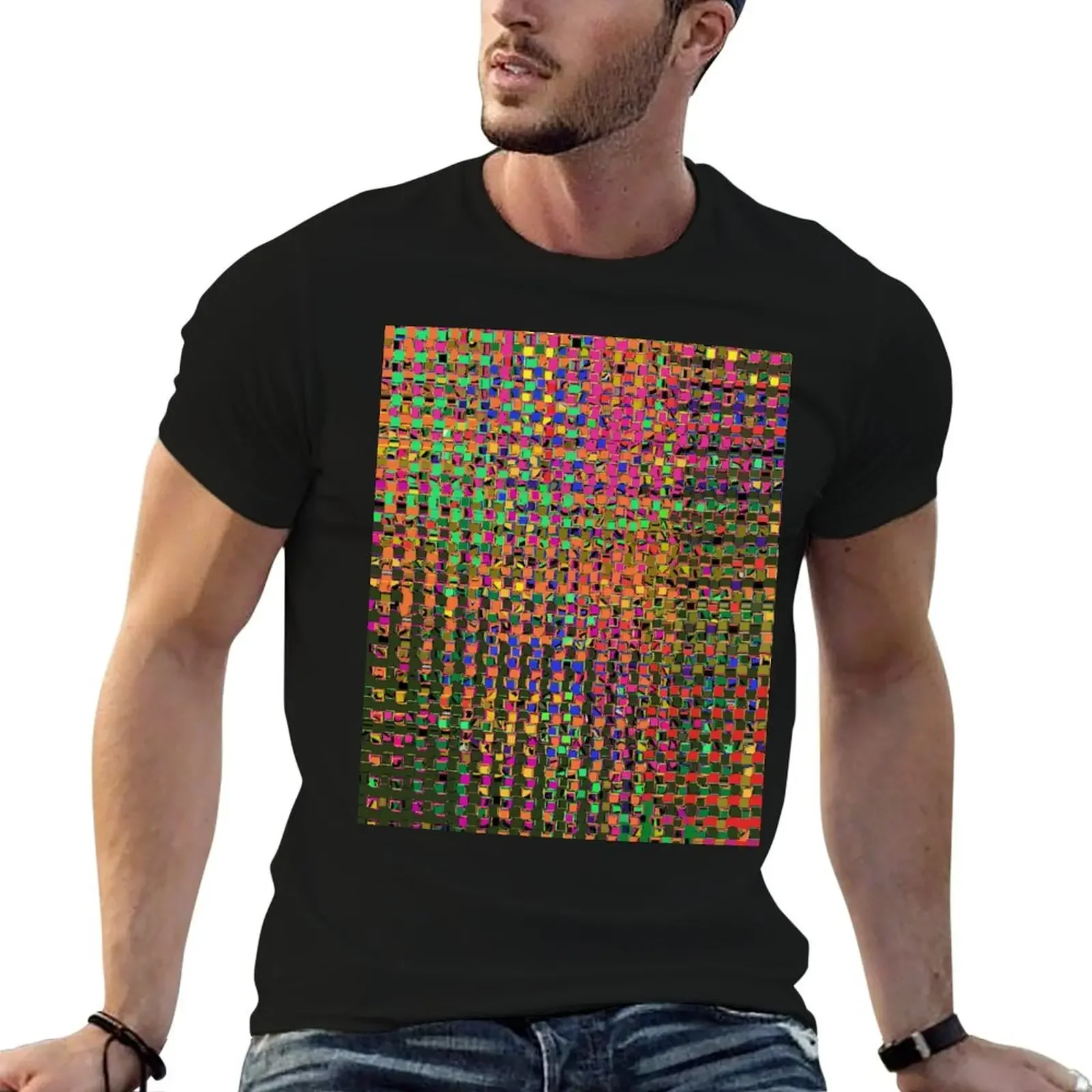 Multi Squares and Stripes T-Shirt sports fans Short sleeve tee mens designer clothes