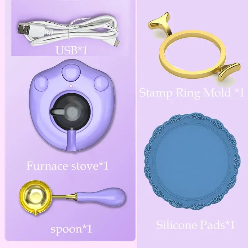 Uroczy kocie łapy w kształcie ognia Piec do wosku Podgrzewacz do garnków Elektryczny podgrzewacz do wosku Koraliki do topienia Pieczęć do wosku