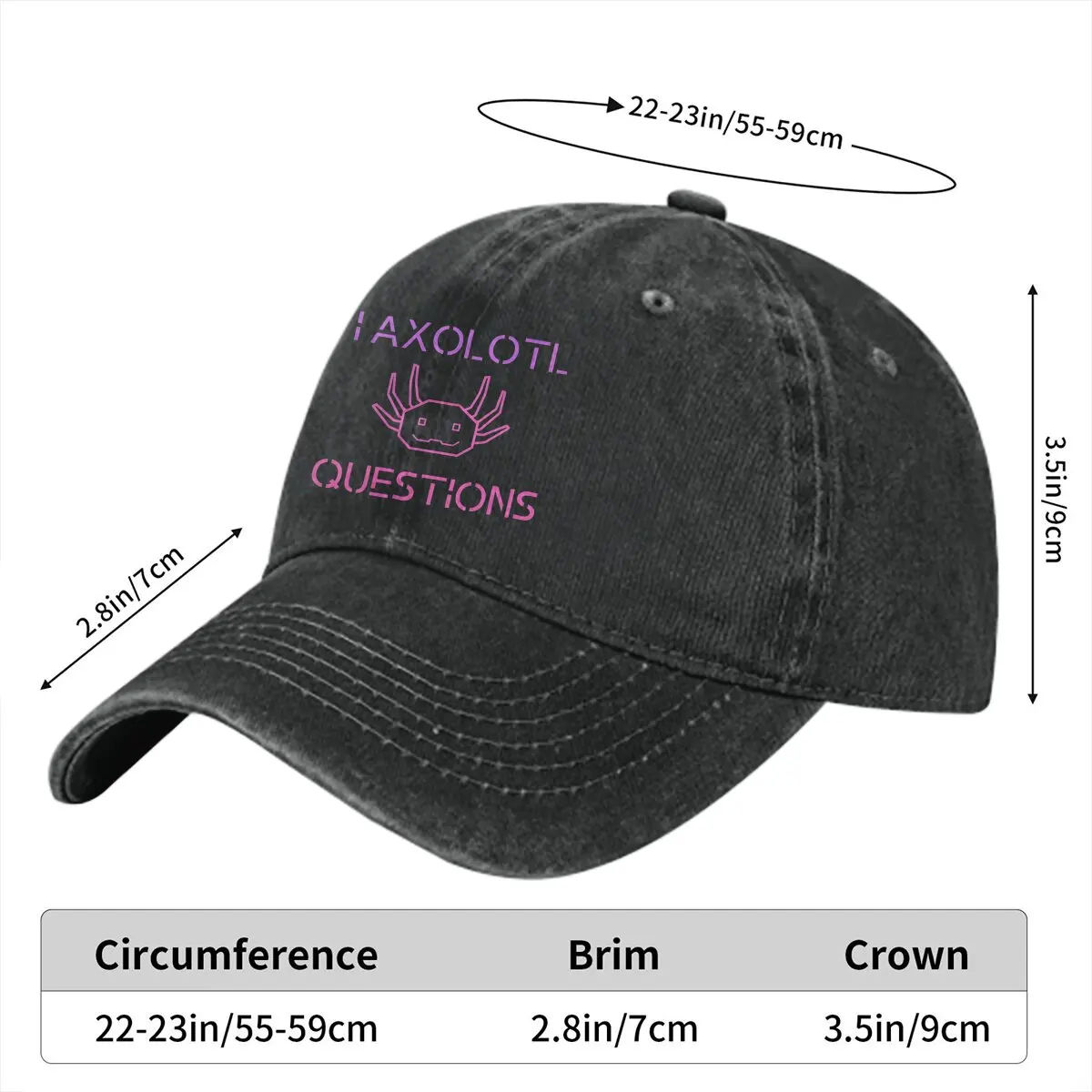 I Axolotl Questions Baseball Cap Men Hats Women Visor Protection Snapback Axolotl Lover Caps