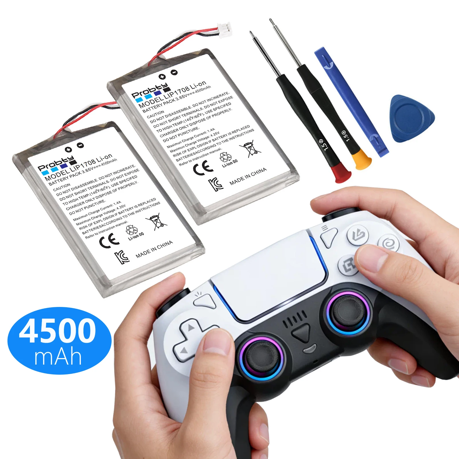 3,65-V-Akku mit 3500 mAh für das Sony PS5-Gamepad, Ersatz-Lithium-Ionen-Akku, kompatibel mit dem Original-Gamepad.