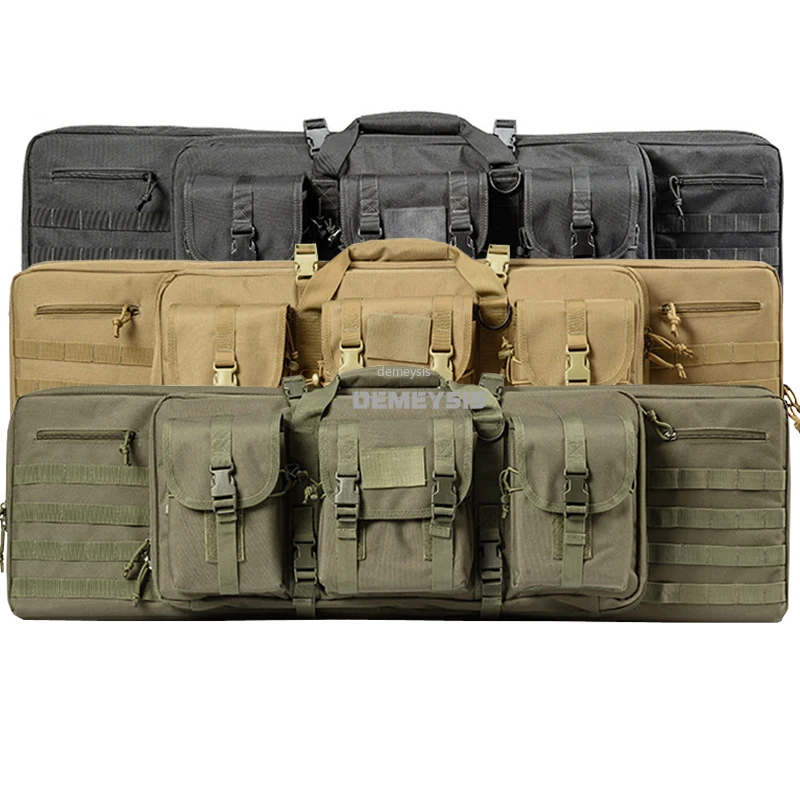 Tactical Double Rifle Gun Case  Airsoft Combat Padded Shotgun Storage Backpack Pistol and Magazine Storage 95cm / 116cm