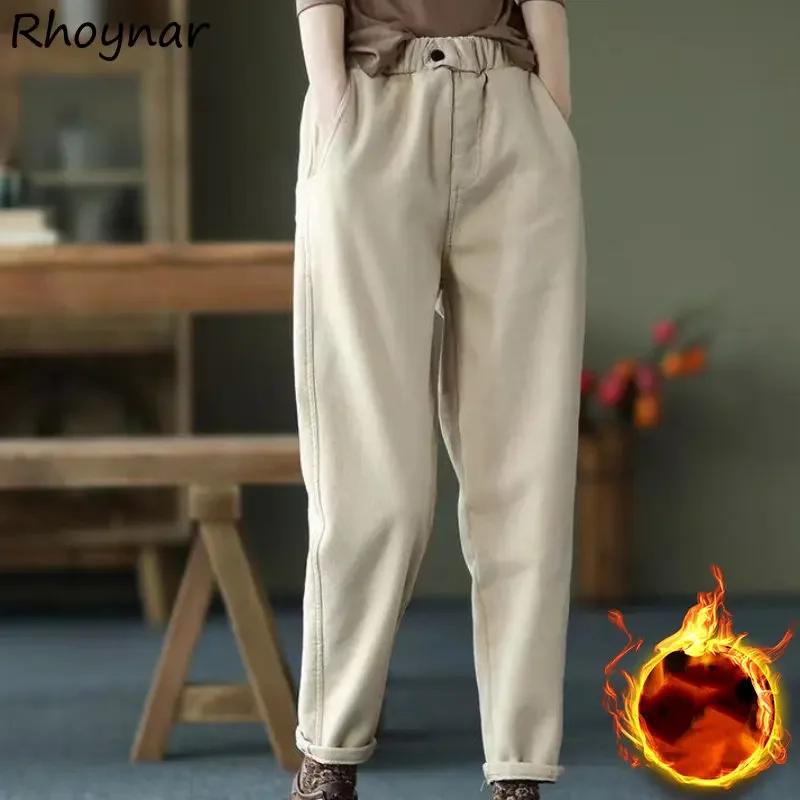 

Cargo Pants Women M-4XL Trousers Pantalones Korean Fashion Clothes Temper Simply All-match Thicken Winter Cozy Elegant Popular