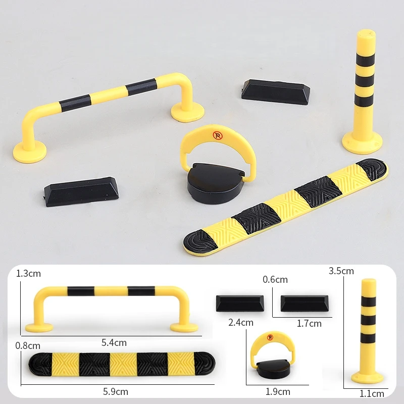 Mini Traffic Road Signs & Roadblock Playset, Simulation Safety Barrier Toys, Educational Scene Layout Accessories for Role Play view 6