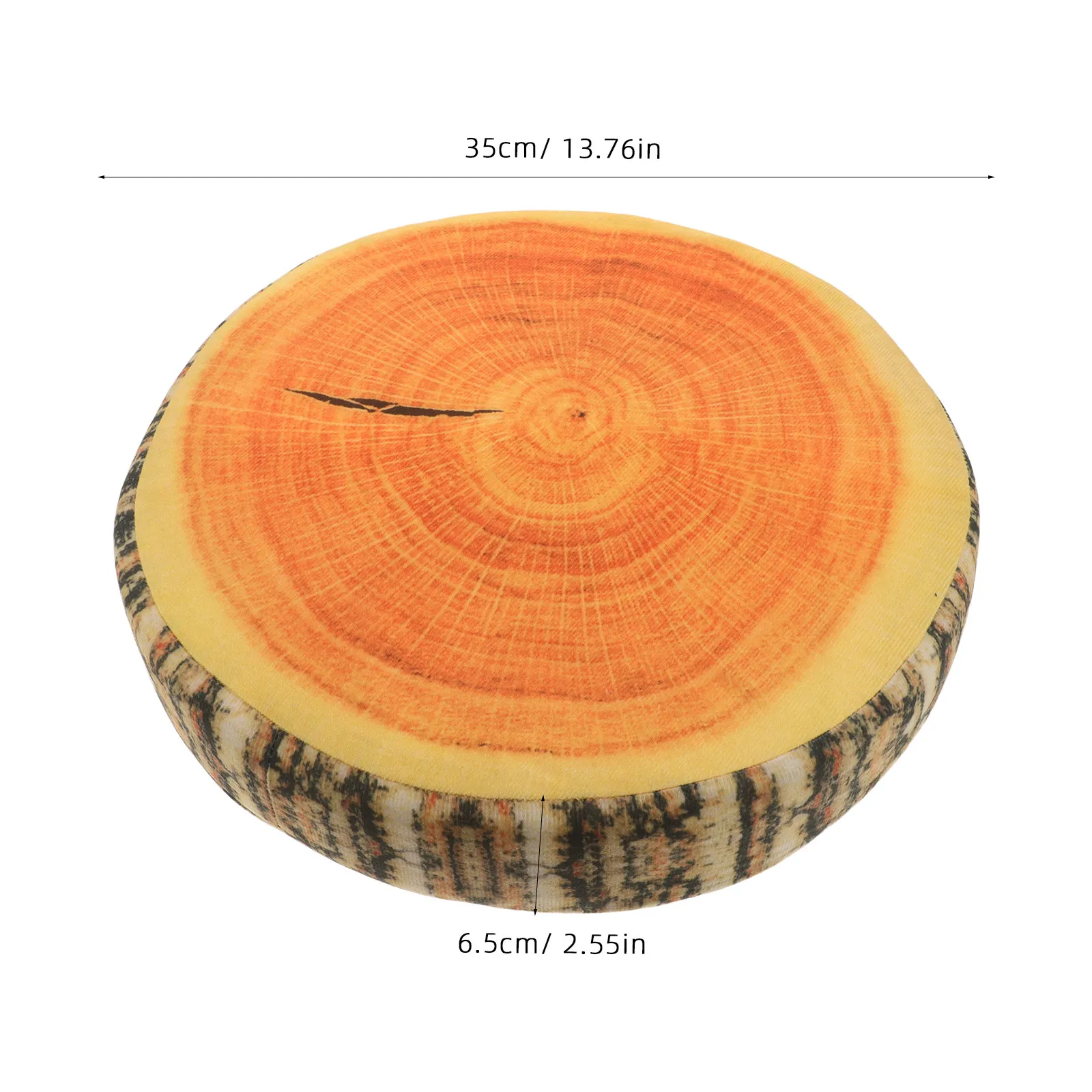 Realistic Tree Stump Cushion 13.8 Inch Round Log Pillow Soft Simulation Wood Slice Throw Pillow Decorative Seat Pad for Sofa