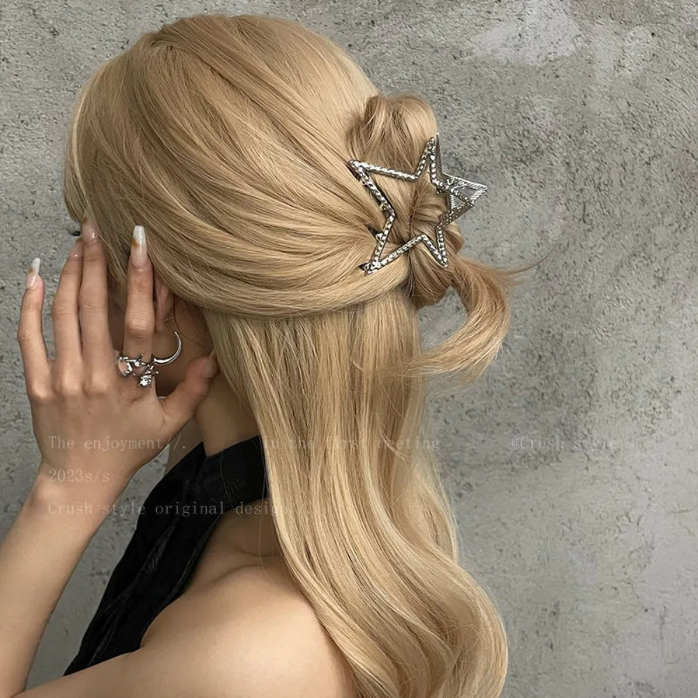 y2k Five-pointed Star New Trendy Metal Hair Claw Hairgrip Korean Hair Clip Crab Hairpin For Women Girl Hair Accessories Headwear