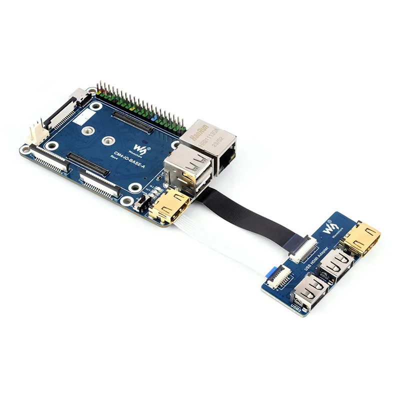 Waveshare Raspberry Pi CM4 Expansion Board (Lite Version) - Onboard HDMI, Gigabit RJ45, Dual CSI & M.2,CM4-IO-BASE-A