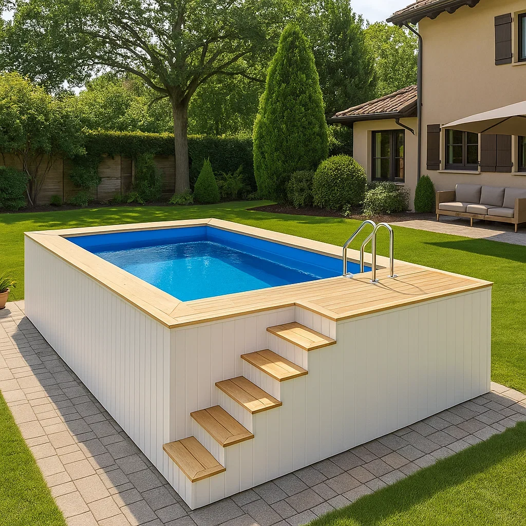 Luxury container swimming pool 40ft large rustproof stainless steel waterproof swimming container garden hotel resort Customized