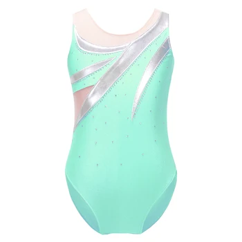 여아용 예술 스케이팅 댄스 유니타드 체조 수영복, 발레 댄싱 메쉬 스플라이스 발레 저지 바디수트 댄스웨어