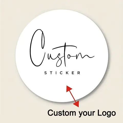 Autocollants photo personnalisables avec logos multicolores – Étiquettes imperméables durables pour événements promotionnels et cadeaux d'entreprise