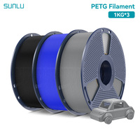 SUNLU PETG 3D Filament 1KG 3 Rolls 1.75mm +/-0.02MM 3D Printing Filament Neatly Wound Filament Vacuum Packing Fast Shipping