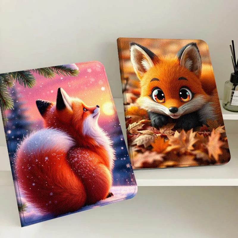 

Fox Cartoon Art Popular Gift For Apple iPad Pro Air 13 2 7th 6th 2025 M2 M3 M4 M512.9 13 inch Foldable Tablet Case