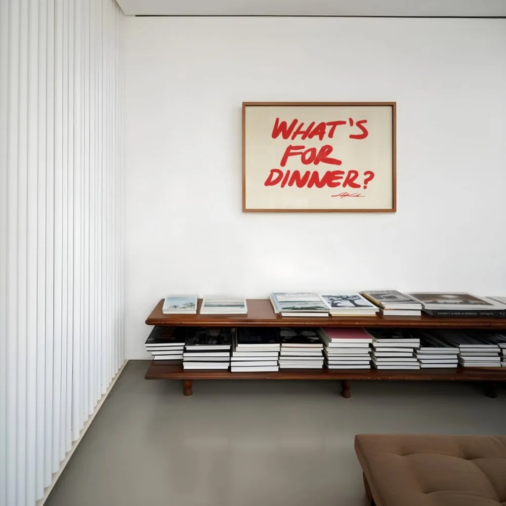 ما هو للعشاء؟ صناعة الطباعة، الفن الجمالي، طباعة باوهاوس، فن جدار المطبخ، لوحة قماشية حمراء بدون إطار بسيطة #4