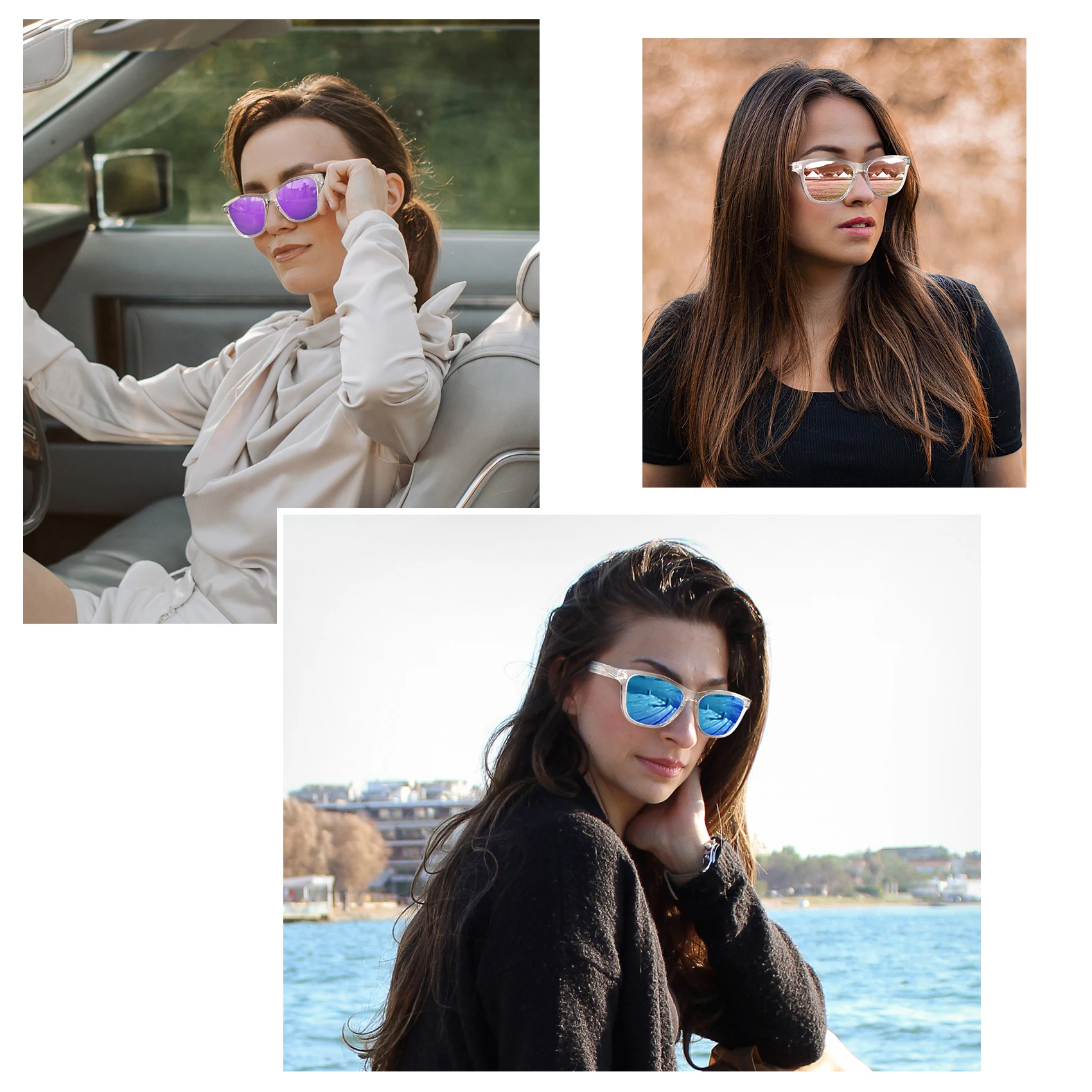 Women Sunglasses UV400 Men Polarized Sun Glasses PC Colorful Eyeglasses Frame Camping Beach Bike Travel Anti Glare Shade Eyewear