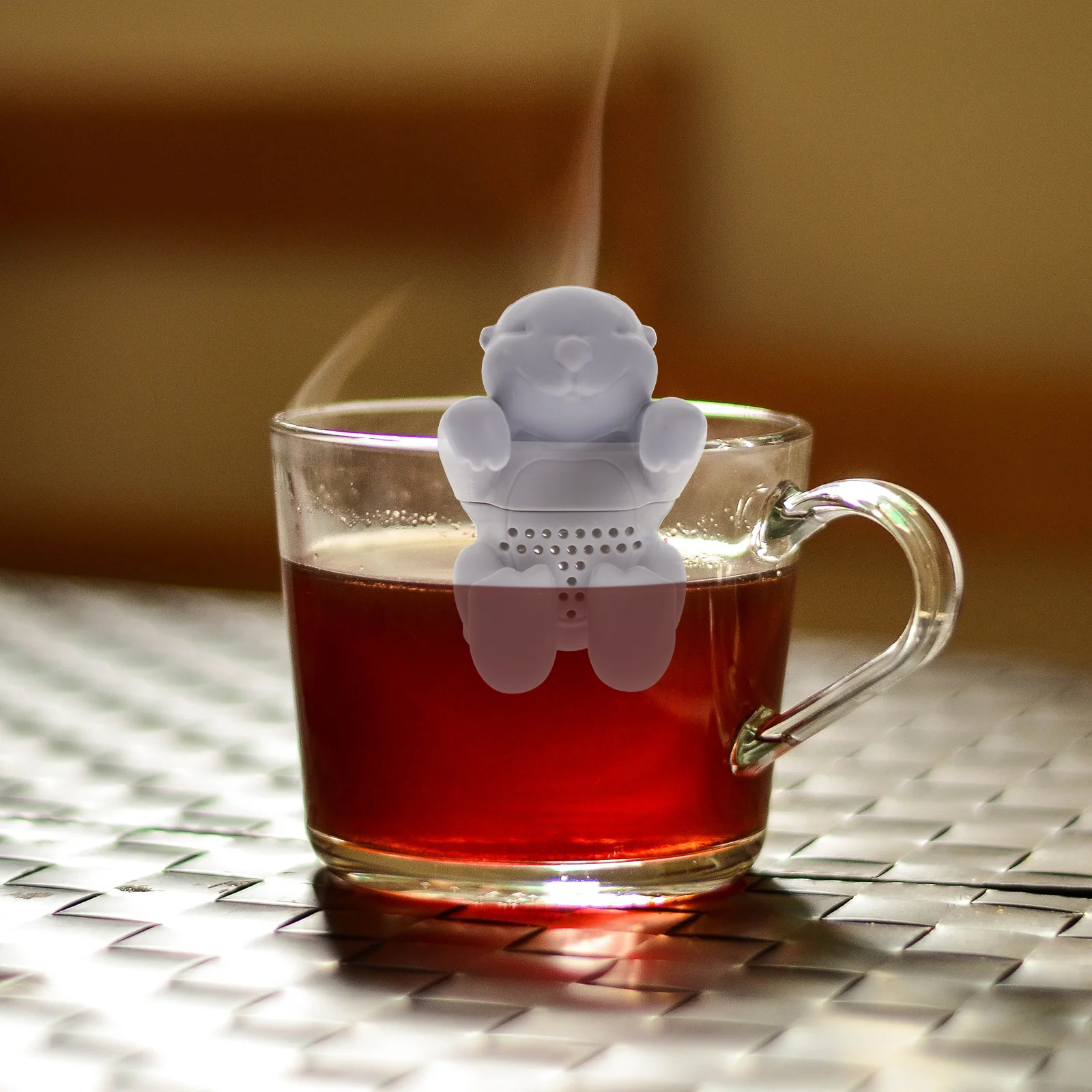 

1pc Cute Otter Shaped Silicone Tea Infuser for Loose Leaf Tea Coffee Brewing Kitchen Gadget Leak Proof Mesh Filter Unique Gift