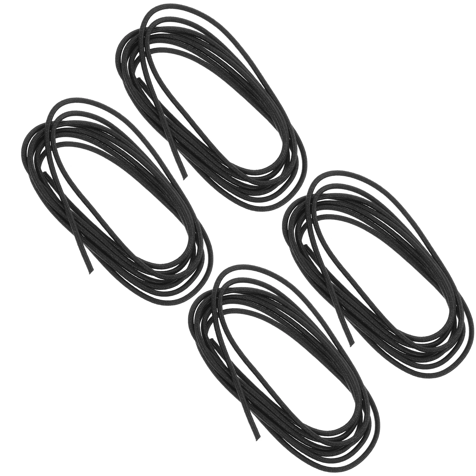 4pcs Black Elastic Bands For A5 Notebooks Heavy Duty Stretchy Nylon Ropes Metal Buckle Replacement Diy Journal