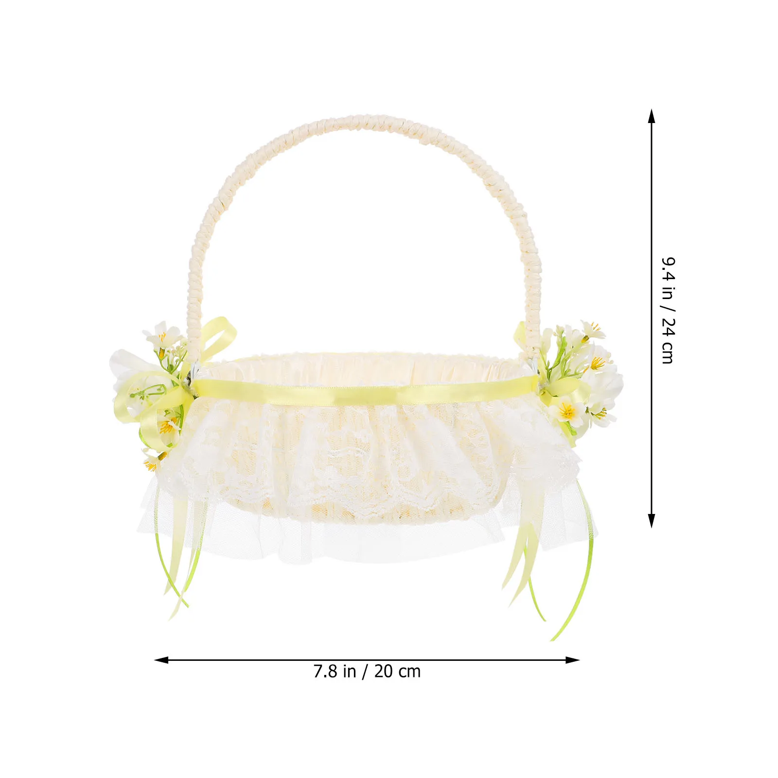 

Wedding Party Flower Basket Elegant Style Cloth Lightweight Easy Carry Handle Perfect for Petals Flowers Wedding Basket