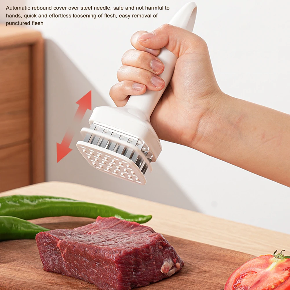 Meat Tenderizer Tender Meat 24 Needle Automatic Spring Grinder Stainless Steel Machine Meat Hammer Kitchen Tool Accessories