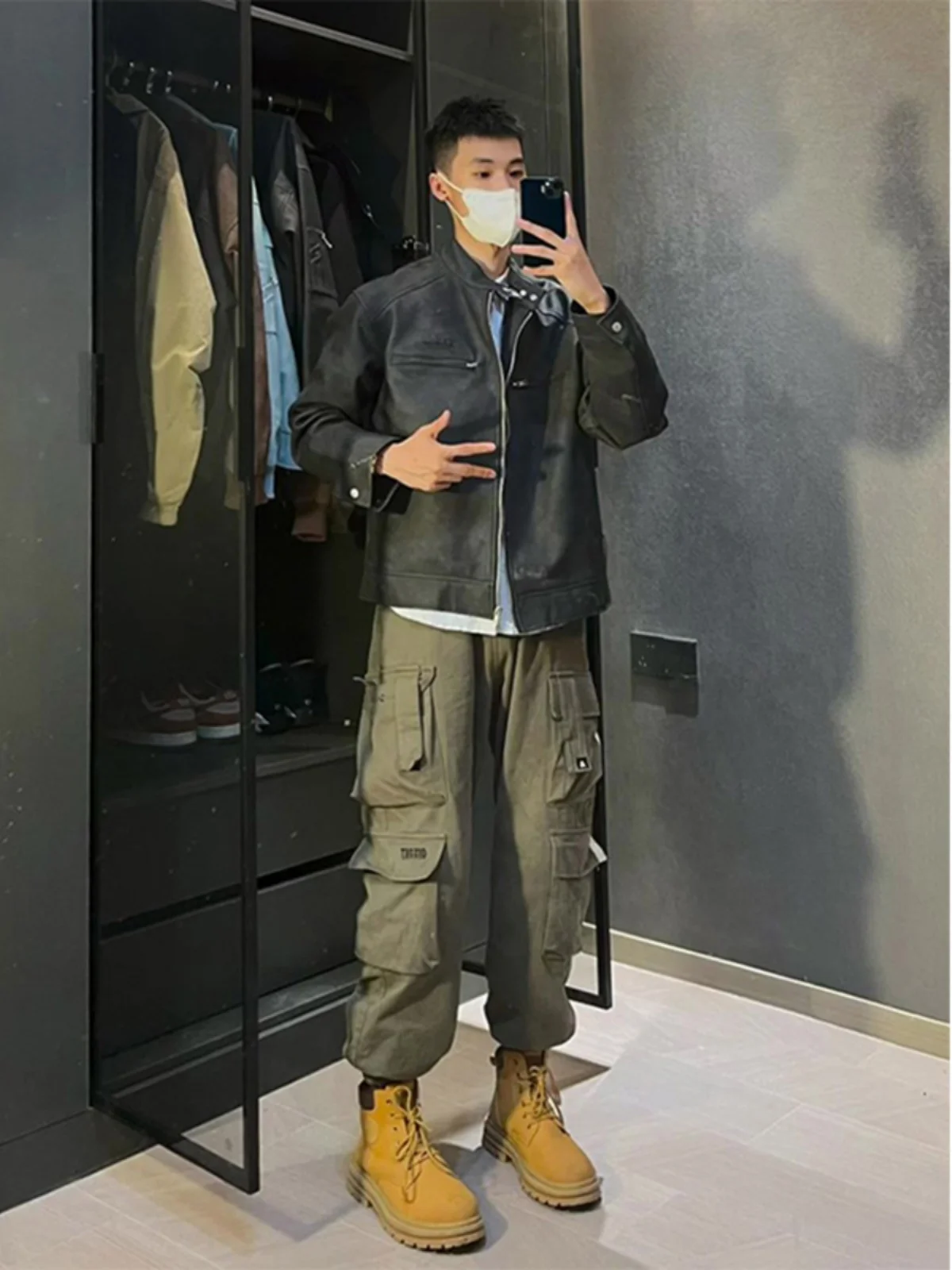 

Американские рабочие брюки в стиле милитари для мужчин, уличные брюки Haome с манжетами, прямые, свободные, с высокой талией, длинные брюки для походов