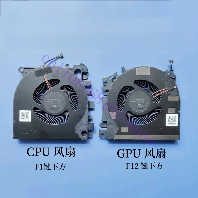 Laptop Cooling Fan For HP ZBook Fury 15 G7 G8 Mobile Workstation CPU GPU Cooler Fans ND75C52 -19L05 ND75C53 -19L06 M17046-001