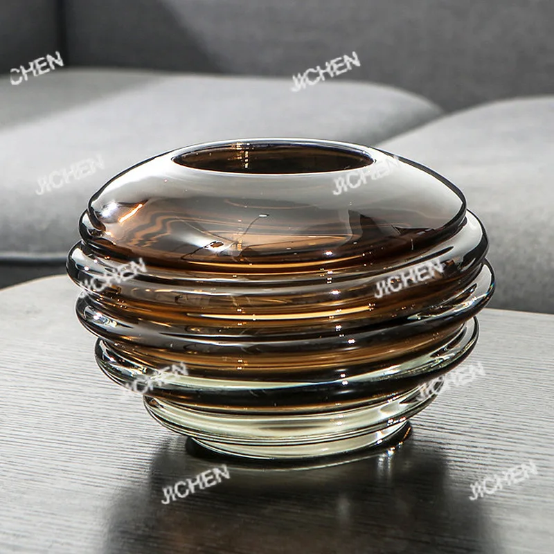 

nNeu Home Accessories Modern Extremely High-end Villa Living Room Tabletop Ornament Amber Art Glass Flower
