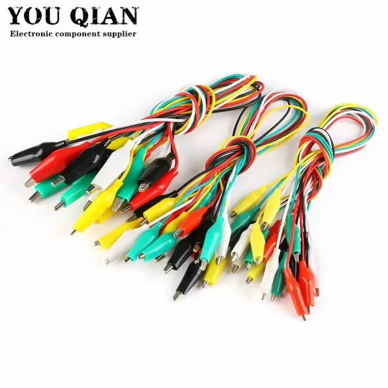 10PCS Alligator Clips 50CM Electrical DIY Test Leads Alligator Double-ended Crocodile Clips Roach Clip Test Jumper Wire