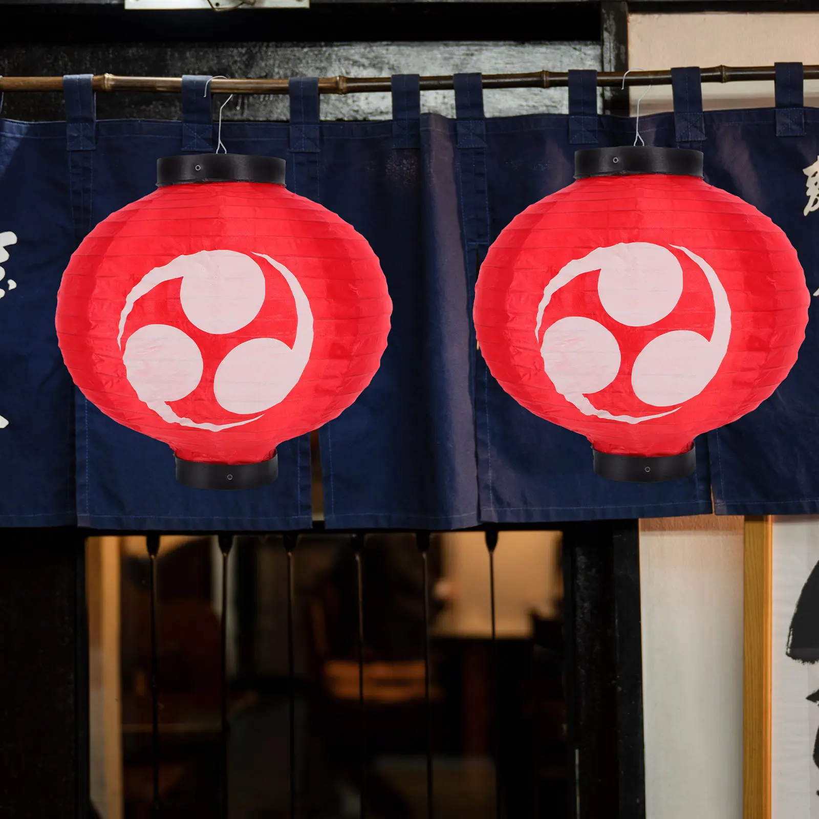 

Japanese Silk Lantern Traditional Decorative Hangings for Sushi Restaurant Garden Festival Waterproof Red 30Cm Authentic