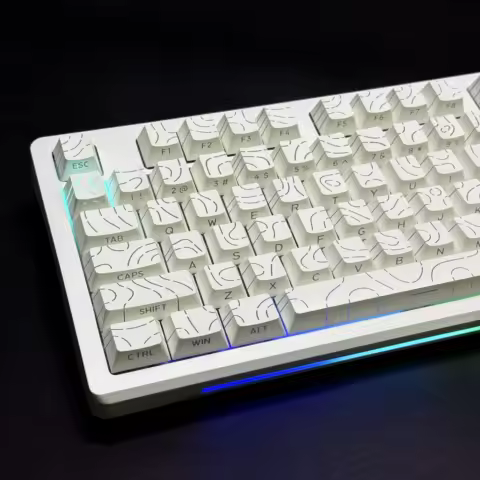 Contour Lines keycaps 60% 65% 70% 75% TKL 96% 100% Cherry Profile 97/133keys Side-Legend Custom Keycap for Mechanical Keyboard